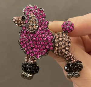 "Crystal Poodle Pin"🎀🐩🐩