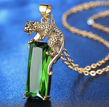 Load image into Gallery viewer, &quot;Cheetah Emerald necklace&quot;🐆
