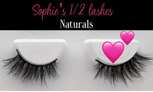 "Sophie's Natural lash"  1/2 lash Natural Mink cruelty free