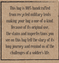 Load image into Gallery viewer, &quot;Military tote&quot; Authentic Tent Canvas
